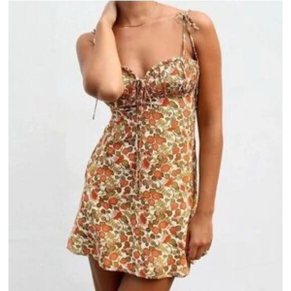 Realisation Par Devon Silk Mini Dress 70's Floral Print - Picture 2 of 11